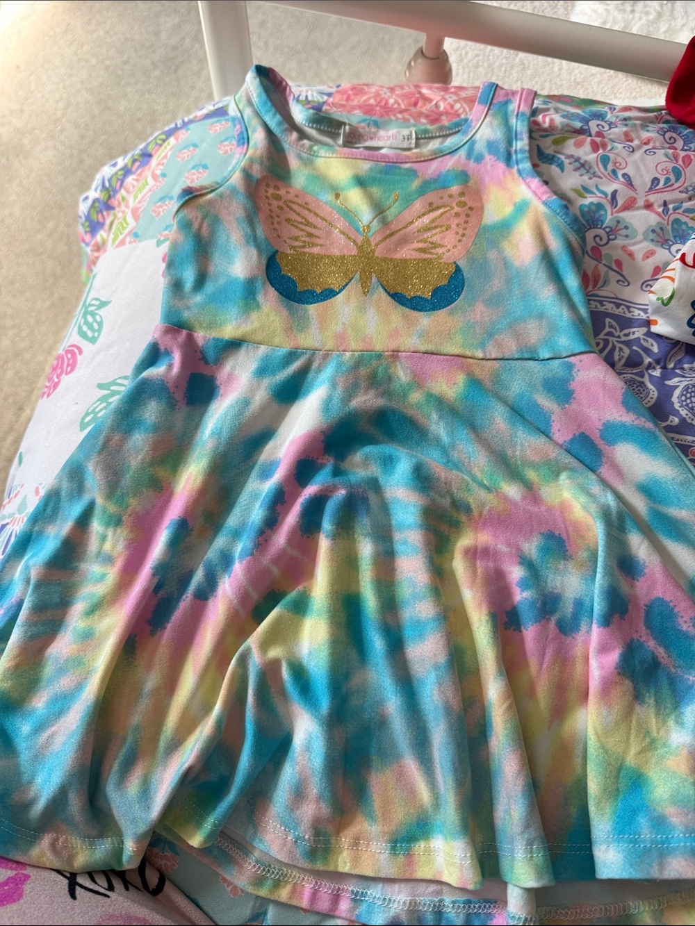 Girls Tie-Dye Butterfly Tank Dress - Multicolor
